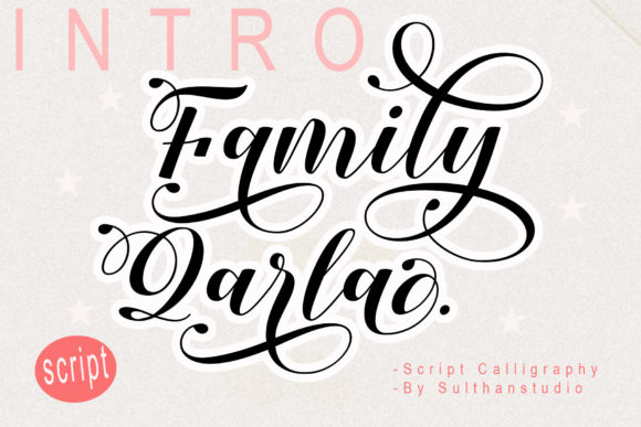 Family Qarla Script: Elegant Calligraphy for Branding